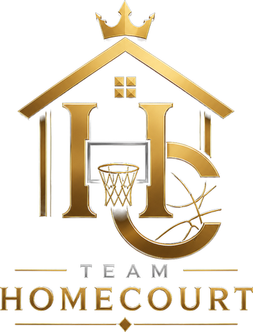 Team Homecourt logo: a gold house outline crowned above a basketball hoop, with the letters H and C forming the roofline.